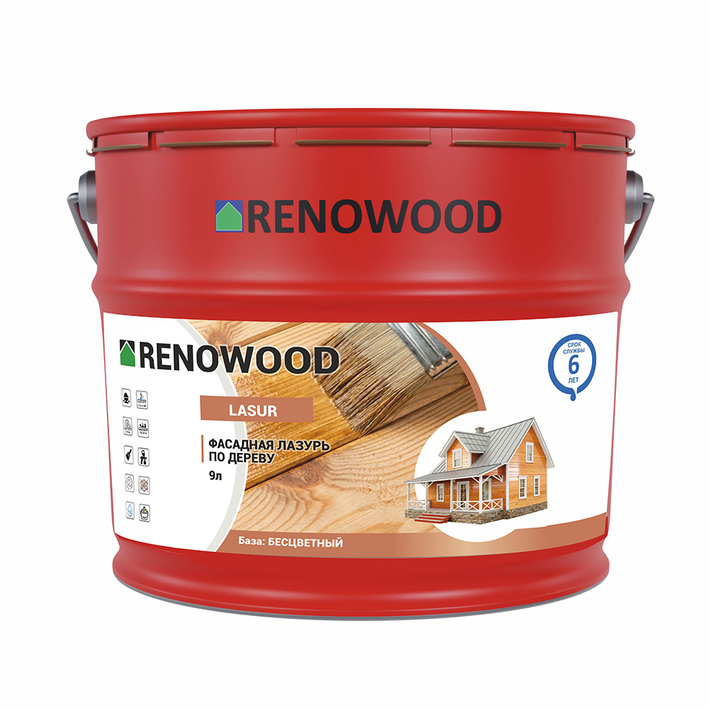 Renowood Lasur — фасадная лазурь по дереву
